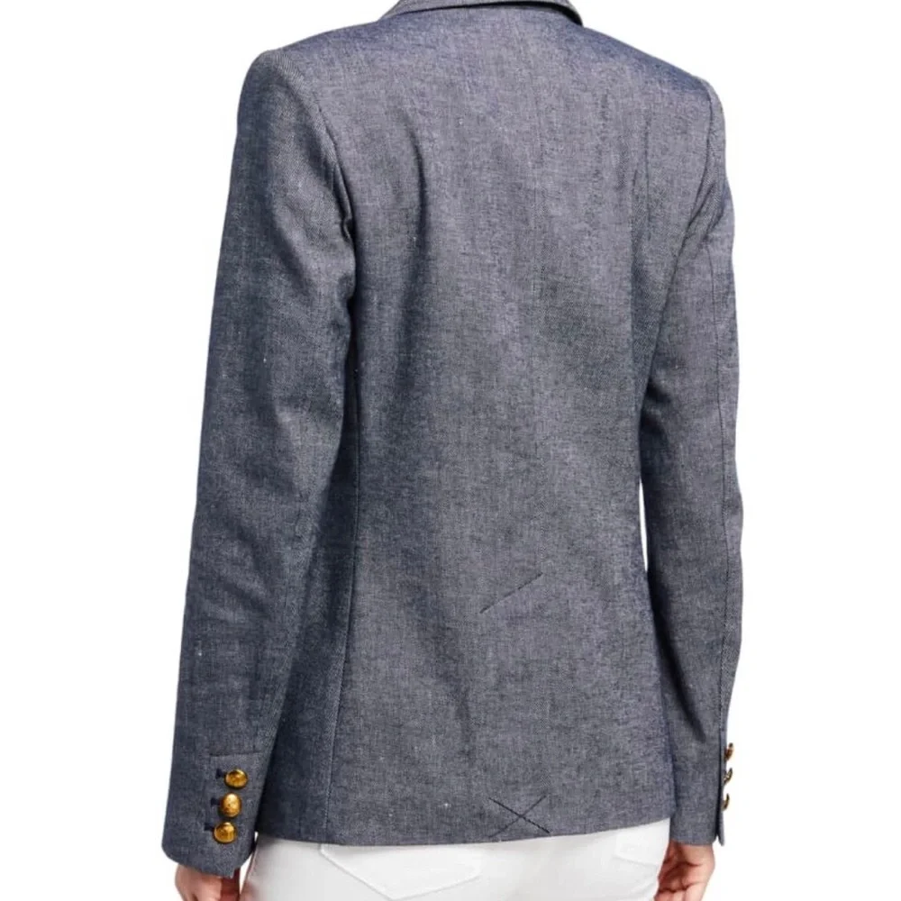 A.L.C. Cotton/Linen Blazer/Jacket Grey Single Button Size 6 - Picture 4 of 16